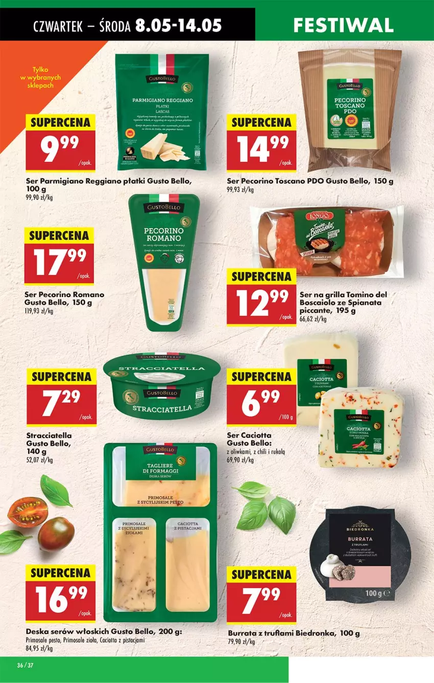 Gazetka promocyjna Biedronka - Od Czwartku - ważna 08.05 do 14.05.2025 - strona 42 - produkty: Bell, Burrata, Caciotta, Deska serów, Grill, Maggi, Pecorino, Pesto, Ser