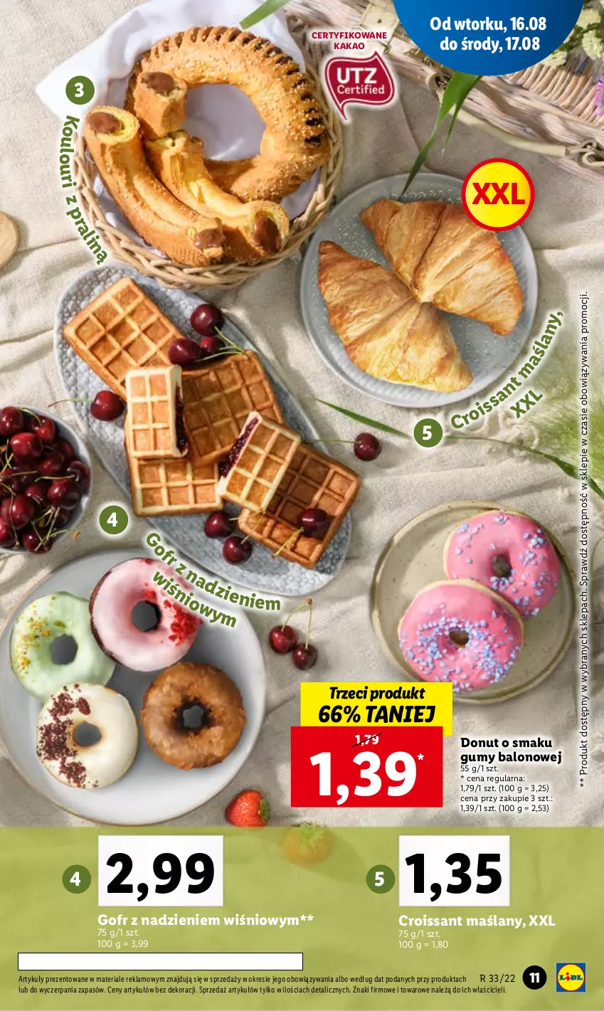 Gazetka promocyjna Lidl - GAZETKA - ważna 16.08 do 17.08.2022 - strona 15 - produkty: Croissant, Donut, Kakao