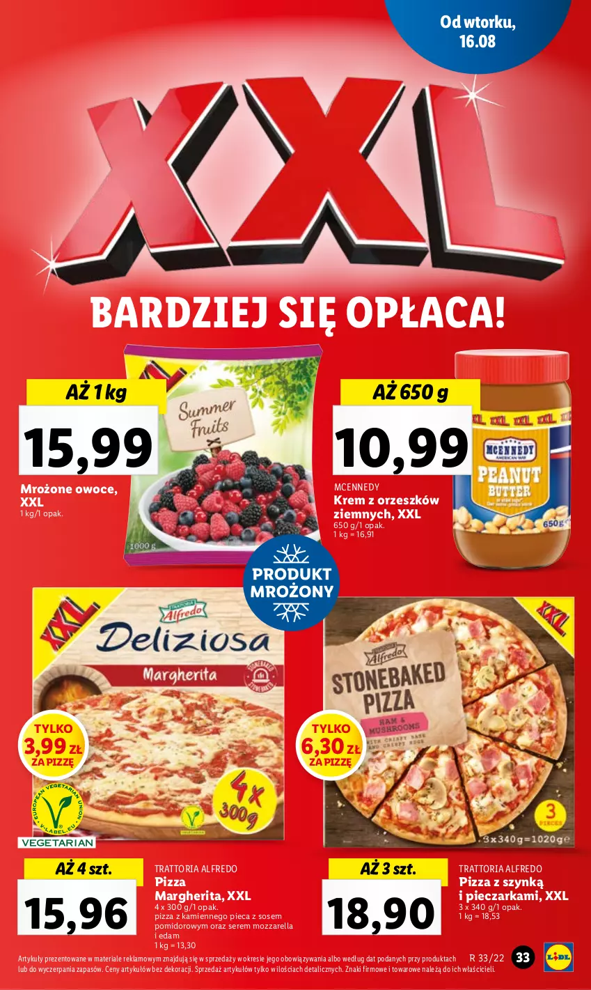 Gazetka promocyjna Lidl - GAZETKA - ważna 16.08 do 17.08.2022 - strona 37 - produkty: Edam, Mozzarella, Owoce, Piec, Pieczarka, Pizza, Pizza margherita, Ser, Sos