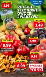 Gazetka promocyjna Lidl - GAZETKA - Gazetka - ważna od 17.08 do 17.08.2022 - strona 9 - produkty: Warzywa, Ziemniaki, Sałat, Brzoskwinie, Owoce, Pomidory, Jabłka