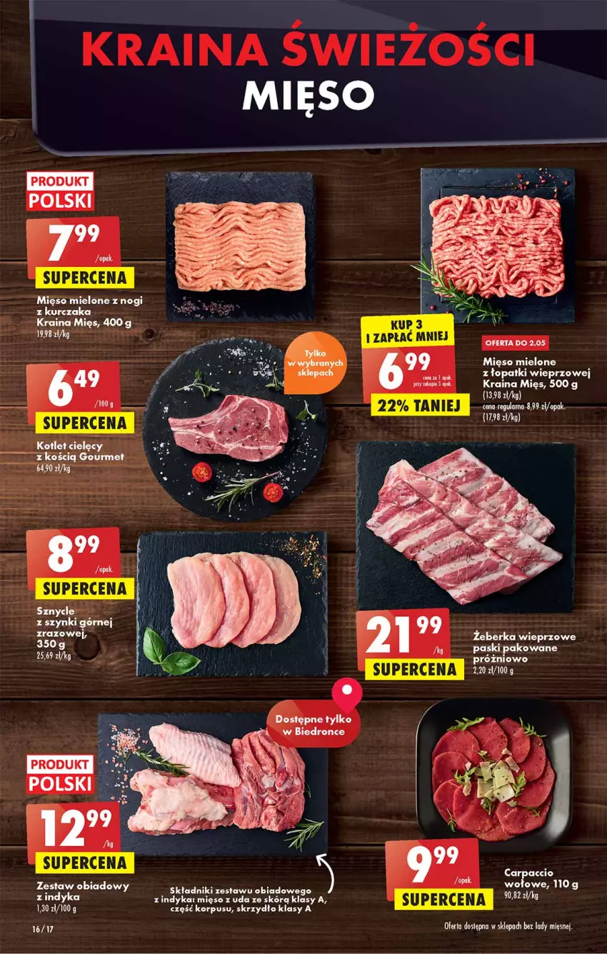 Gazetka promocyjna Biedronka - Majówka - ważna 28.04 do 04.05.2022 - strona 16 - produkty: Carpaccio, Kotlet, Kurczak, Mięso, Mięso mielone, Mięso mielone z łopatki wieprzowej