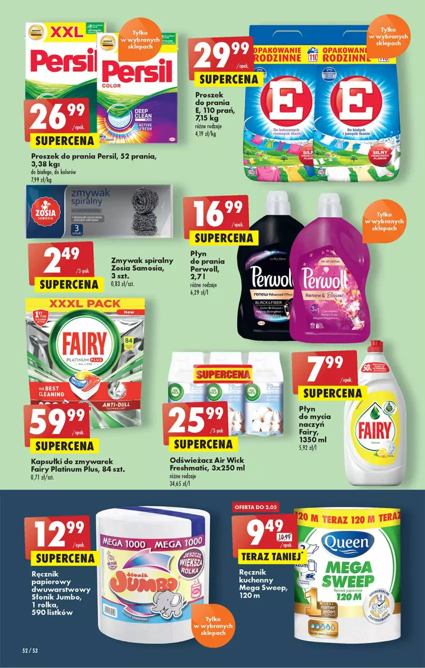 Gazetka promocyjna Biedronka - Majówka - ważna 28.04 do 04.05.2022 - strona 52 - produkty: Air Wick, Fa, Fairy, Lack, Papier, Persil, Perwoll, Proszek do prania, Ręcznik, Ręcznik kuchenny