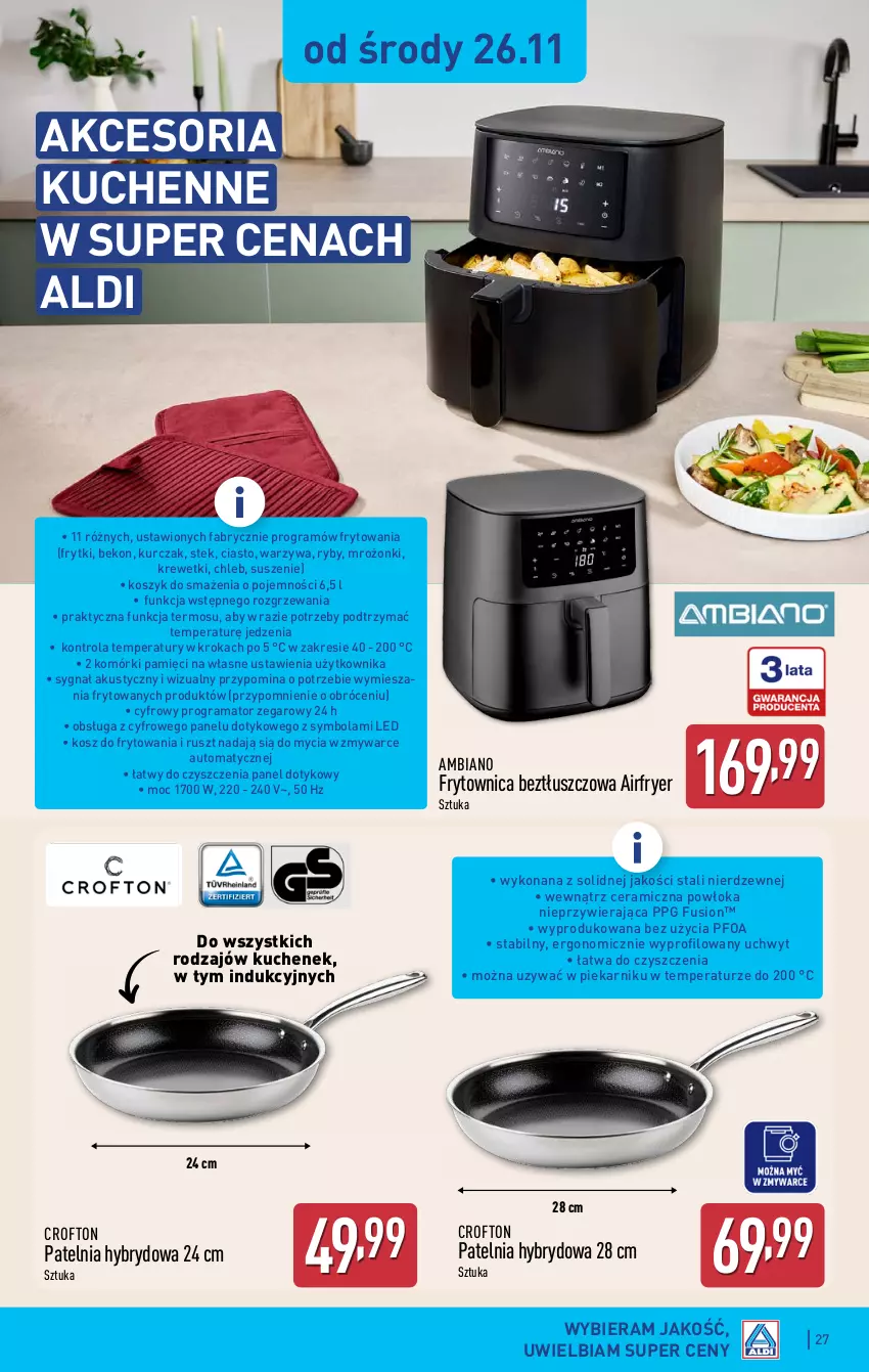 Gazetka promocyjna Aldi - Pełna oferta - ważna 24.11 do 29.11.2025 - strona 27 - produkty: Beko, Chleb, Fa, Frytki, Fusion, Gra, Kosz, Krewetki, Kurczak, Patelnia, Piekarnik, Rama, Stek, Termos, Warzywa, Zegar