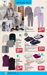 Gazetka promocyjna Aldi - Pełna oferta - Gazetka - ważna od 29.11 do 29.11.2025 - strona 26 - produkty: Sweter, Kapcie, Dres, Kamizelka, Baleriny, Wełna, Fa