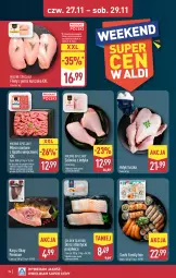 Gazetka promocyjna Aldi - Pełna oferta - Gazetka - ważna od 29.11 do 29.11.2025 - strona 34 - produkty: Kurczak, Polędwica, Mięso mielone, Mięso mielone z łopatki wieprzowej, Golonka z indyka, Mięsne specjały, Karp, Tusz, Golden Seafood, Sushi, Dorsz, Mięso, Fa