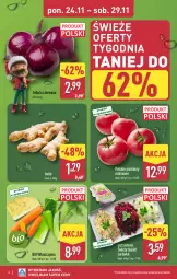 Gazetka promocyjna Aldi - Pełna oferta - Gazetka - ważna od 29.11 do 29.11.2025 - strona 4 - produkty: Cebula czerwona, Cebula, Bukiet, Pomidory, Imbir