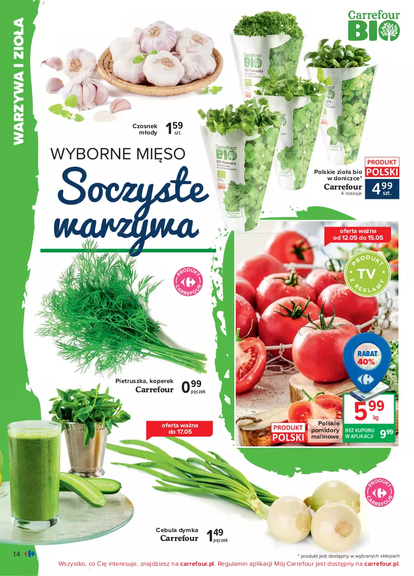 Gazetka promocyjna Carrefour - Gazetka Smaczne gotowanie - ważna 10.05 do 22.05.2021 - strona 14 - produkty: Cebula, Czosnek, Mięso, Pietruszka, Pomidory, Warzywa