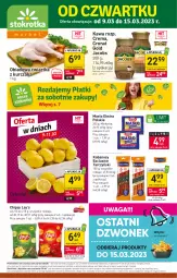 Gazetka promocyjna Stokrotka - Market - Gazetka - ważna od 15.03 do 15.03.2023 - strona 1 - produkty: Kurczak, Warzywa, Cytryny, Chipsy, Kawa, Mlekovita, Tarczyński, Owoce, Kabanos, Jacobs, Masło, Lay’s, Mięso, Mleko