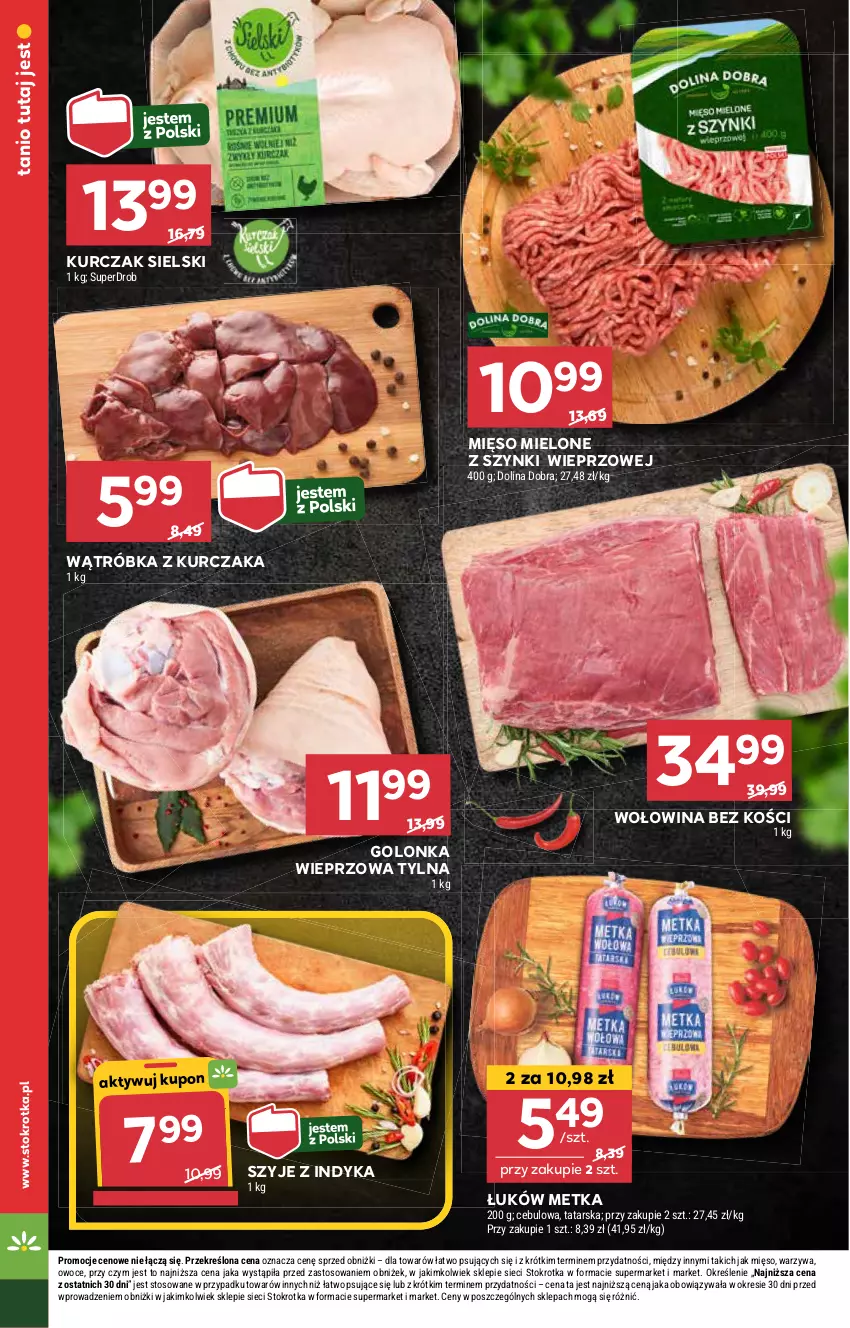 Gazetka promocyjna Stokrotka - Supermarket - ważna 30.01 do 05.02.2025 - strona 12 - produkty: Golonka wieprzowa, Kurczak, Mięso, Mięso mielone, Mięso mielone z szynki, Owoce, Warzywa, Wołowina, Wołowina bez kości