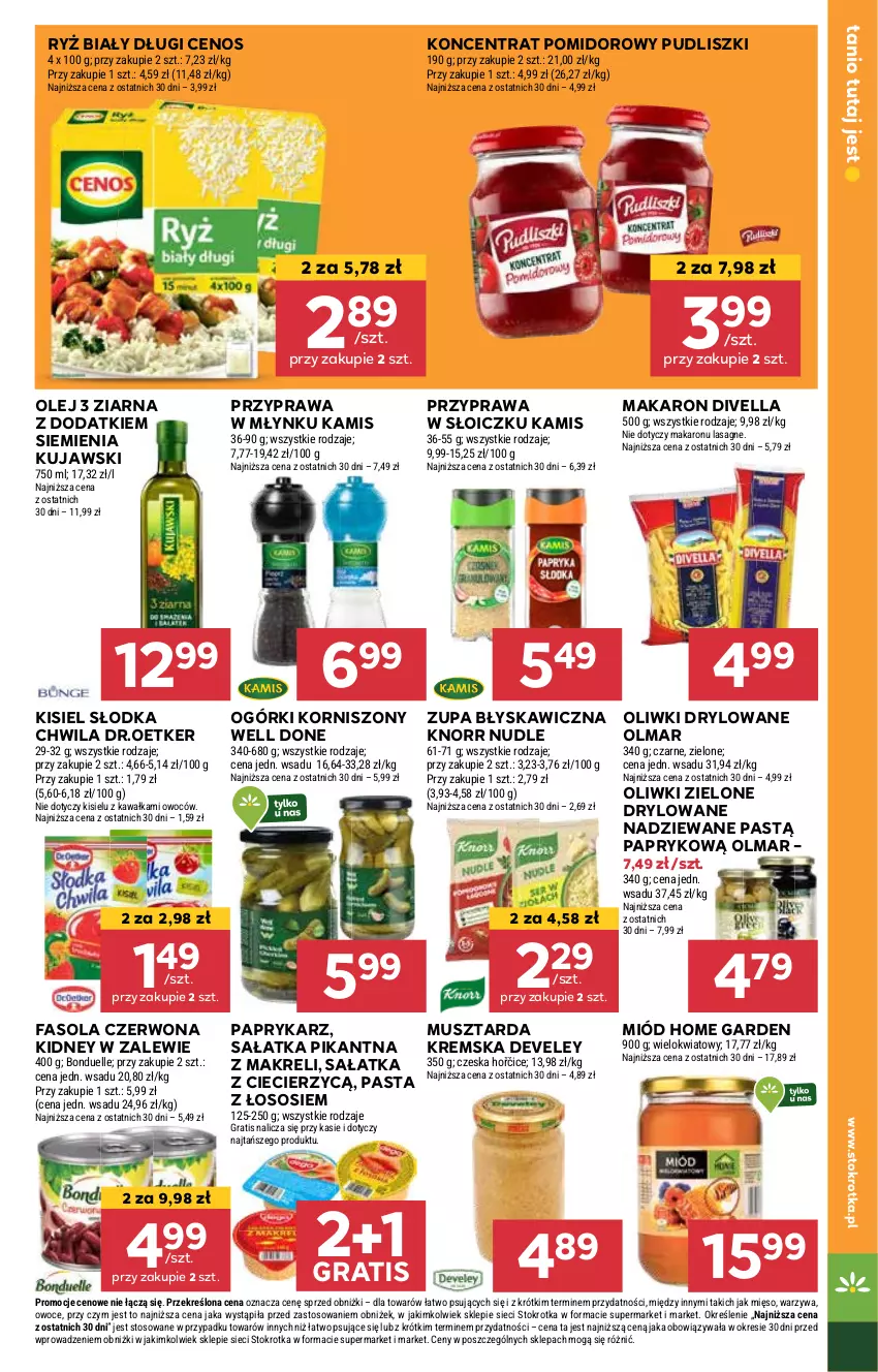 Gazetka promocyjna Stokrotka - Supermarket - ważna 30.01 do 05.02.2025 - strona 25 - produkty: Cenos, Fa, Fasola, Gra, Kamis, Kawa, Kisiel, Knorr, Koncentrat pomidorowy, Korniszony, Kujawski, Lasagne, Makaron, Mięso, Miód, Mus, Musztarda, Olej, Oliwki, Oliwki zielone, Olma, Owoce, Papryka, Paprykarz, Pudliszki, Ryż, Ryż biały, Sałat, Sałatka, Słodka Chwila, Sos, Warzywa, Zupa