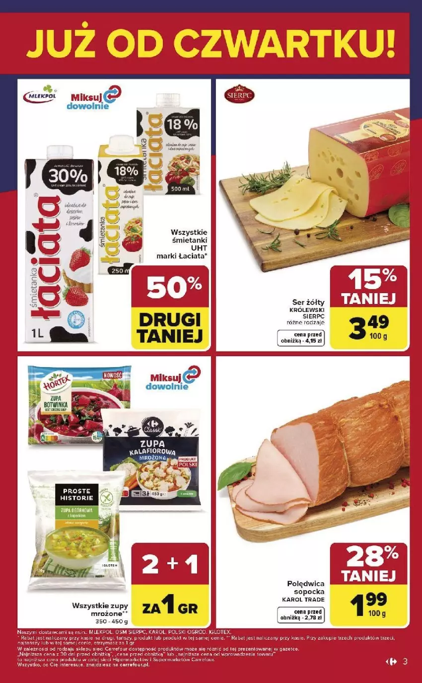 Gazetka promocyjna Carrefour - Gazetka Weekend okazji już od czwartku! - ważna 22.01 do 25.01.2026 - strona 3 - produkty: Fa, Królewski, Polędwica, Ser, Zupa