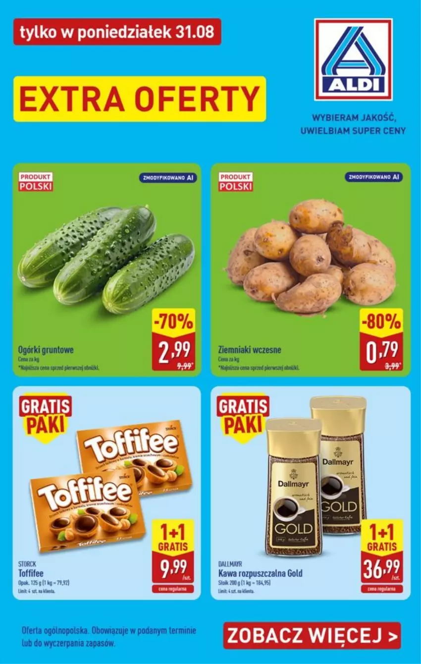 Gazetka promocyjna Aldi - Extra oferty - ważna 31.08 do 31.08.2026 - strona 1 - produkty: Dallmayr, Gra, Grunt, Kawa, Kawa rozpuszczalna, LG, Stolik, Toffifee
