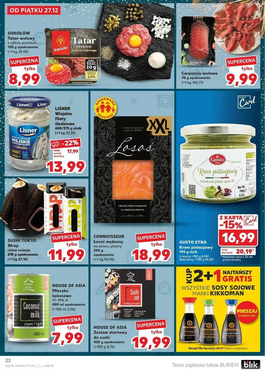 Gazetka promocyjna Kaufland - ważna 27.12 do 31.12.2024 - strona 15 - produkty: Carpaccio, House of Asia, Kokos, Krem pistacjowy, Sos, Sushi, Waga