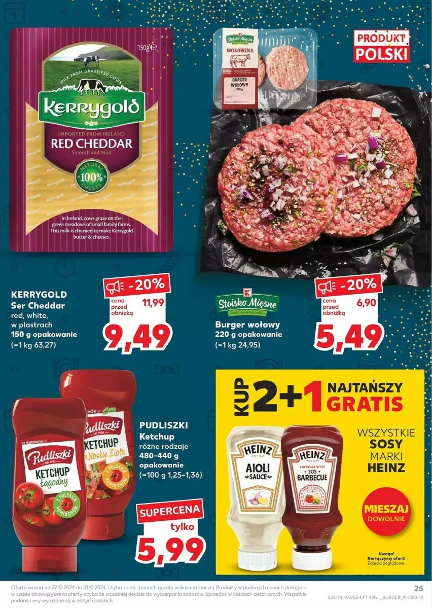 Gazetka promocyjna Kaufland - ważna 27.12 do 31.12.2024 - strona 18 - produkty: Burger, Cheddar, Ketchup, Pudliszki, Ser