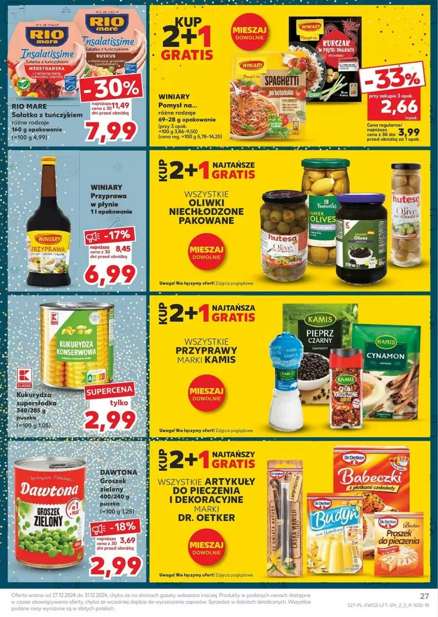 Gazetka promocyjna Kaufland - ważna 27.12 do 31.12.2024 - strona 20 - produkty: Dawtona, Dr. Oetker, Gra, Groszek, Kamis, Piec, Pieprz, Przyprawy, Sałat, Sałatka, Tuńczyk, Waga, Winiary