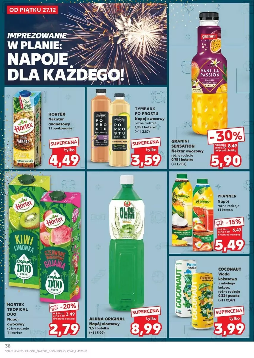 Gazetka promocyjna Kaufland - ważna 27.12 do 31.12.2024 - strona 32 - produkty: Ananas, Gin, Gra, Hortex, Kokos, Napój, Nektar, Sati, Tropical, Tymbark, Woda