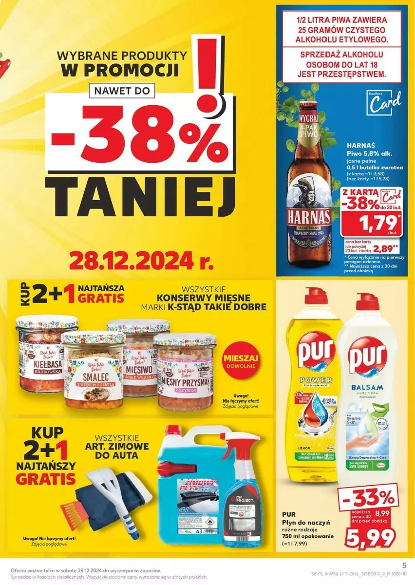 Gazetka promocyjna Kaufland - ważna 27.12 do 31.12.2024 - strona 45 - produkty: Harnaś, Piwo, Pur, Ser, Smalec, Waga