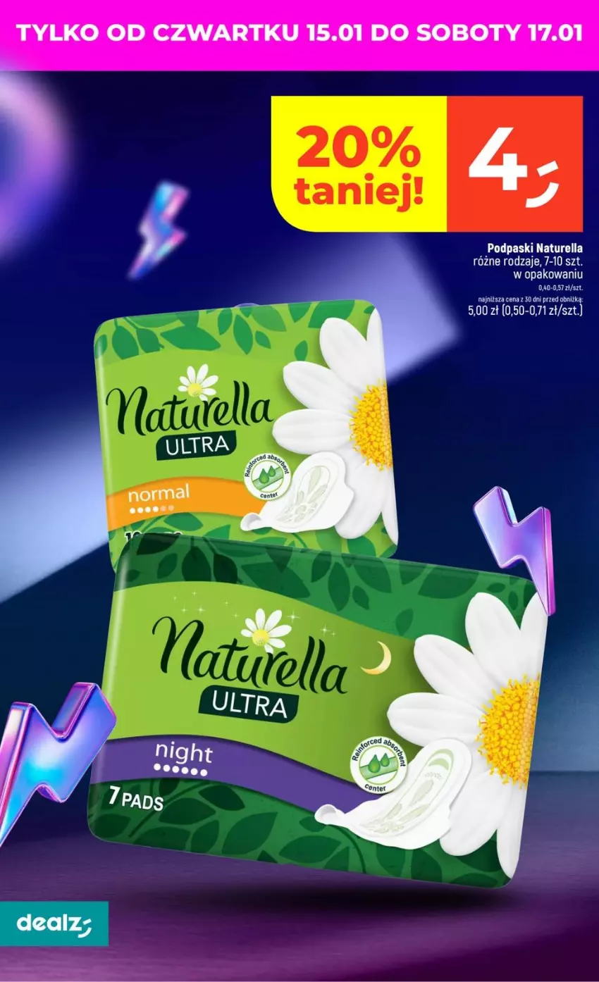 Gazetka promocyjna Dealz - NOWA GAZETKA - ważna 15.01 do 21.01.2026 - strona 6 - produkty: Naturell, Naturella, Podpaski