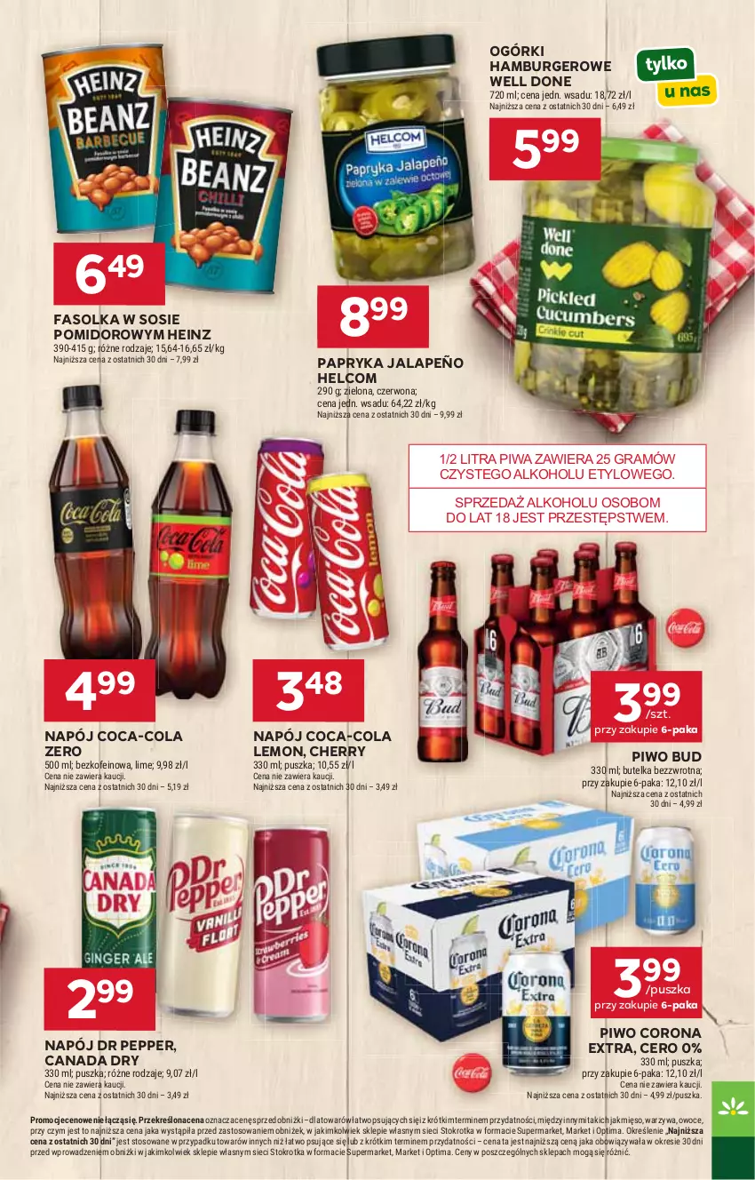 Gazetka promocyjna Stokrotka - Market - ważna 11.06 do 17.06.2026 - strona 19 - produkty: Burger, Coca-Cola, Corona Extra, Fa, Gra, Hamburger, Heinz, HELCOM, Mięso, Napój, Optima, Owoce, Papryka, Papryka jalapeño, Piwa, Piwo, Sos, Warzywa