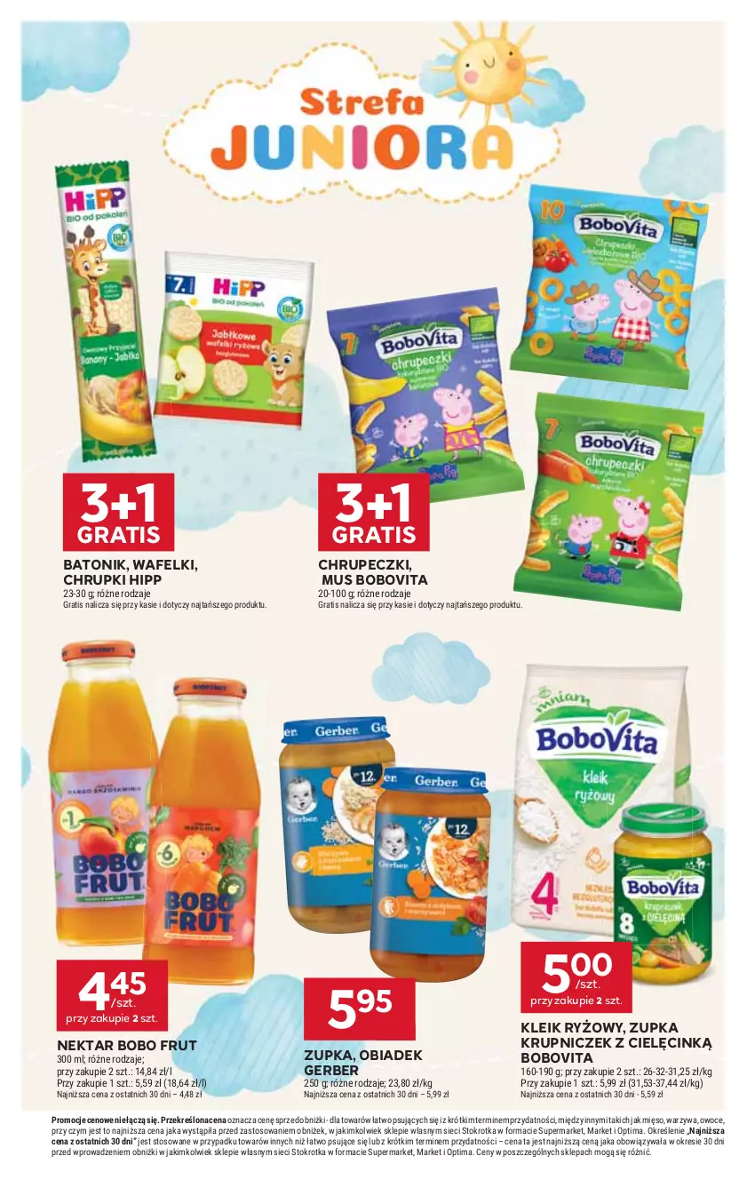 Gazetka promocyjna Stokrotka - Market - ważna 11.06 do 17.06.2026 - strona 34 - produkty: Baton, BoboVita, Chrupki, Gerber, Gra, HiPP, Mięso, Mus, Nektar, Optima, Owoce, Ryż, Tonik, Warzywa