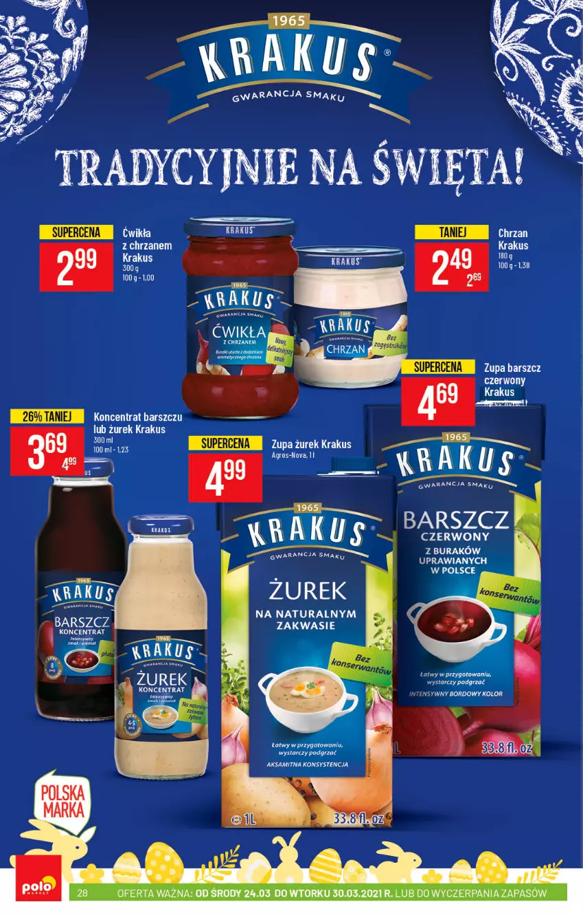 Gazetka promocyjna PoloMarket - Gazetka promocyjna  r - ważna 24.03 do 30.03.2021 - strona 28 - produkty: Aksam, Chrzan, Krakus, Zupa