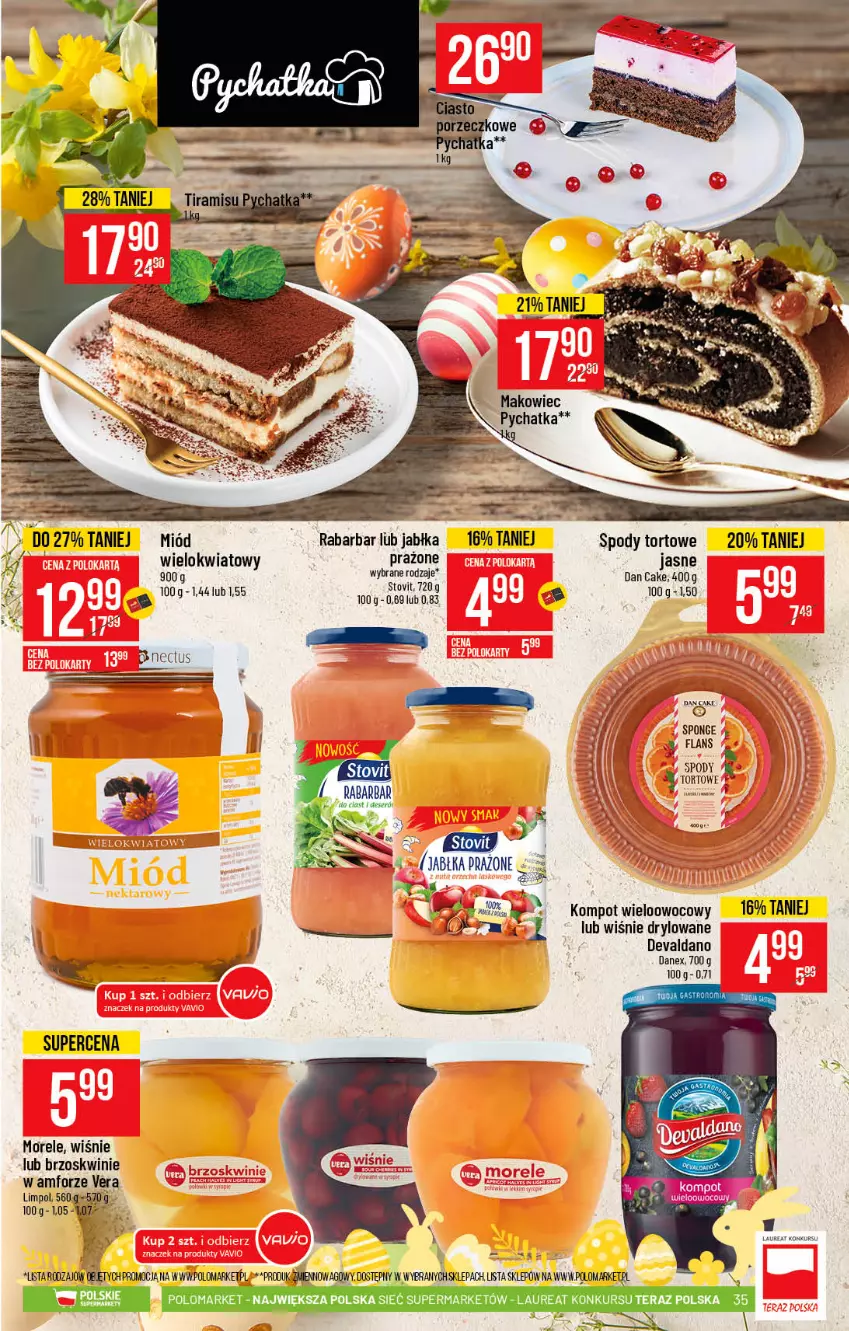 Gazetka promocyjna PoloMarket - Gazetka promocyjna  r - ważna 24.03 do 30.03.2021 - strona 35 - produkty: Brzoskwinie, Dan Cake, Jabłka, Makowiec, Miód, Ryż