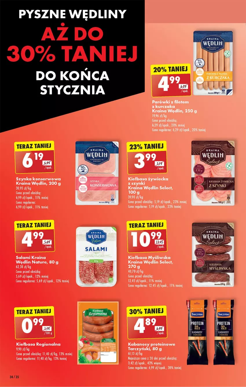 Gazetka promocyjna Biedronka - Od Wtorku - ważna 07.01 do 11.01.2025 - strona 40 - produkty: Kabanos, Kiełbasa, Parówki, Salami, Ser, Szynka, Szynka konserwowa, Tarczyński, Tera