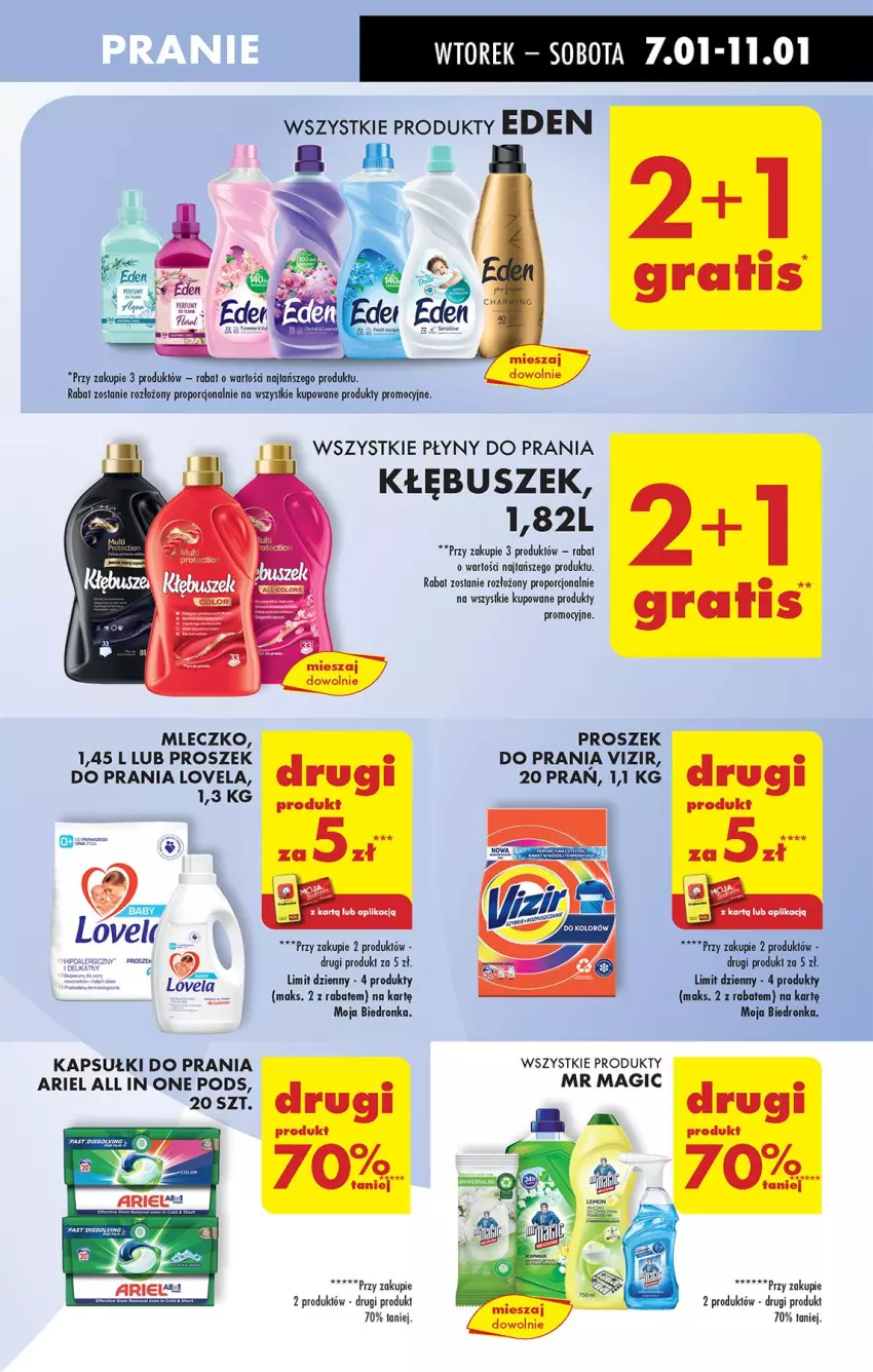 Gazetka promocyjna Biedronka - Od Wtorku - ważna 07.01 do 11.01.2025 - strona 73 - produkty: Ariel, Gra, Kapsułki do prania, Lovela, Mleczko, Por, Vizir