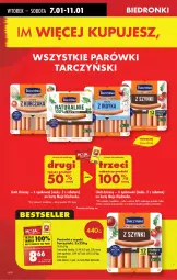 Gazetka promocyjna Biedronka - Od Wtorku - Gazetka - ważna od 11.01 do 11.01.2025 - strona 10 - produkty: Por, Ba!, Parówki, Parówki z szynki, Tarczyński, Fa