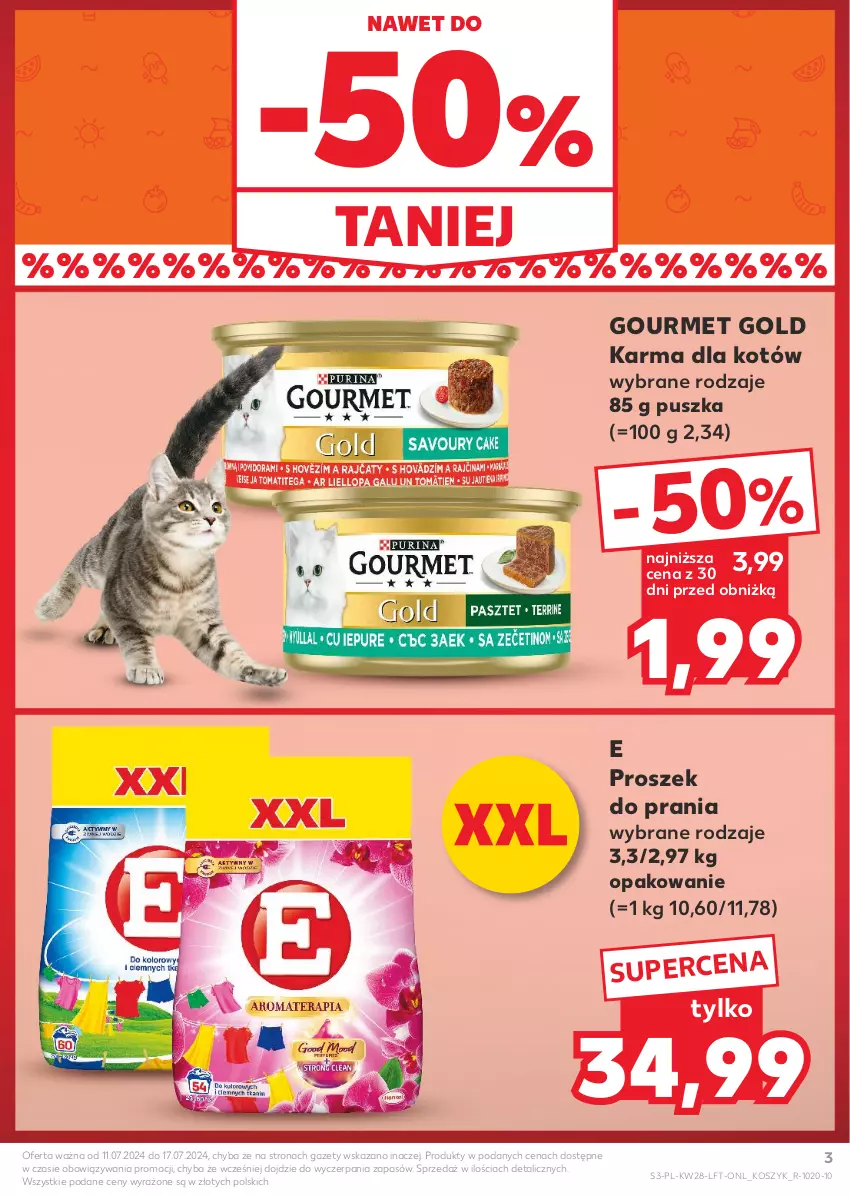 Gazetka promocyjna Kaufland - Gazetka tygodnia - ważna 11.07 do 17.07.2024 - strona 3 - produkty: Gourmet Gold, Kosz, Proszek do prania