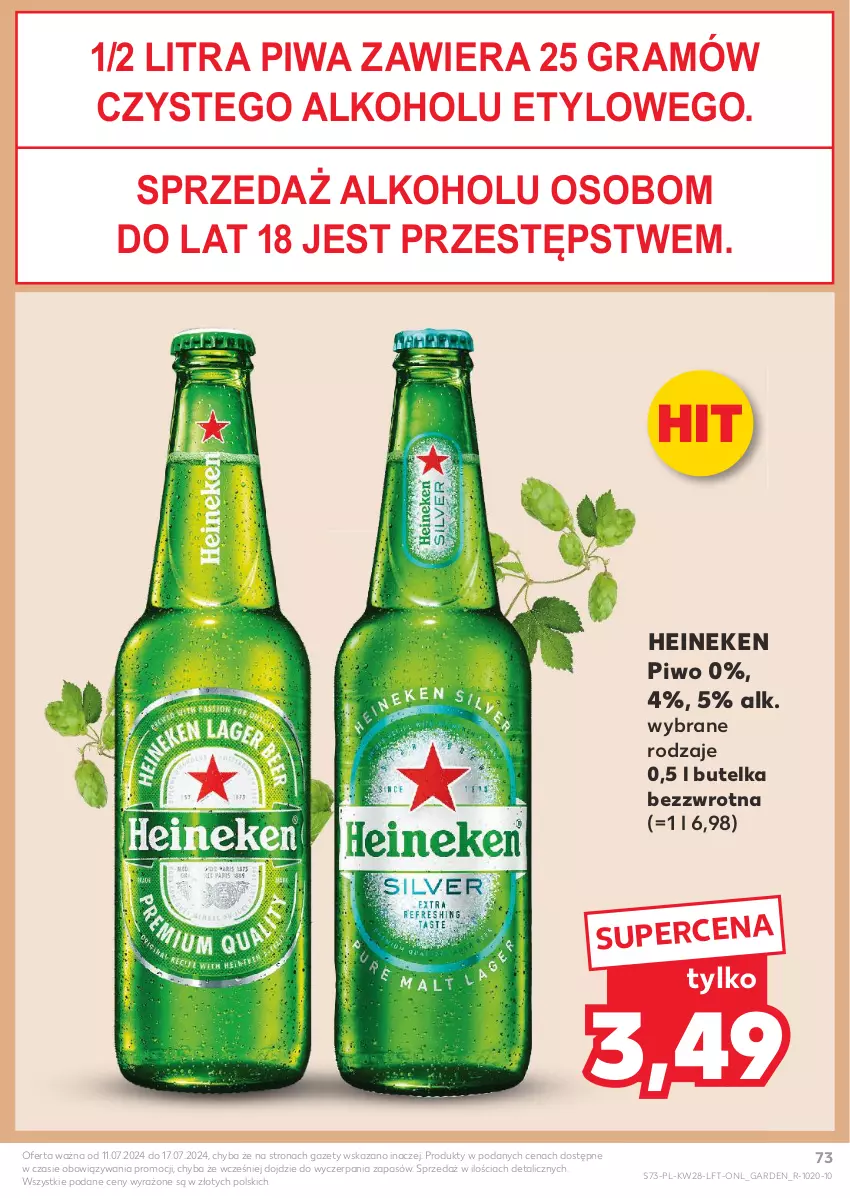 Gazetka promocyjna Kaufland - Gazetka tygodnia - ważna 11.07 do 17.07.2024 - strona 73 - produkty: Gra, Heineken, Piwa, Piwo