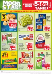 Gazetka promocyjna Kaufland - Gazetka tygodnia - Gazetka - ważna od 17.07 do 17.07.2024 - strona 108 - produkty: Makaron, Krakus, Sok, Ser, Gra, Ajax, Rama, Parówki, Paluszki rybne, Szynka konserwowa, Szynka, Winogrona, Rogal, Grześki, Morliny, Danio, Wino, Gala, Berlinki, Bułka, Hortex