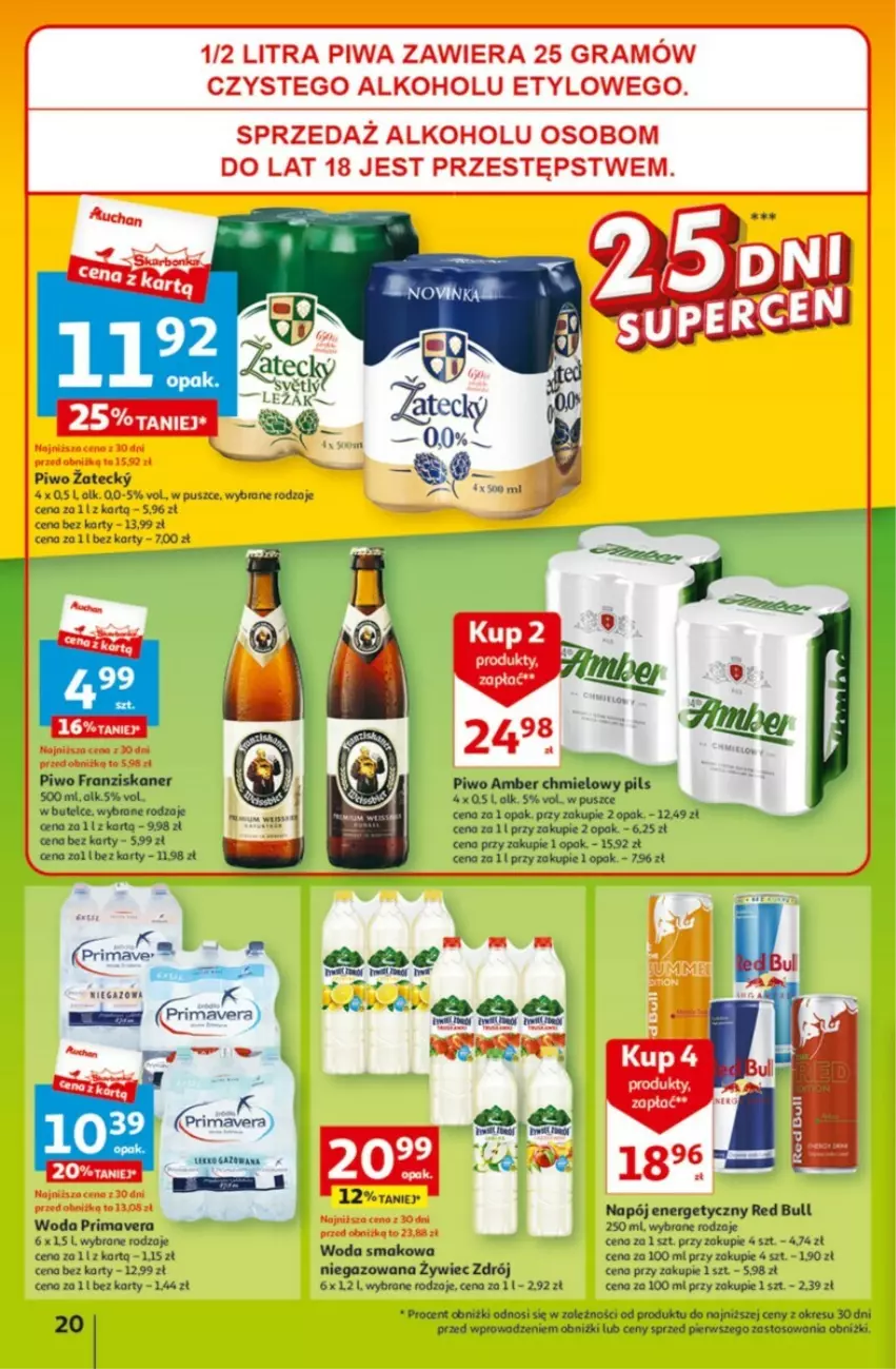 Gazetka promocyjna Auchan - ważna 05.10 do 11.10.2023 - strona 13 - produkty: Gra, Gry, Napój, Napój energetyczny, Piwa, Piwo, Prima, Primavera, Red Bull, Woda