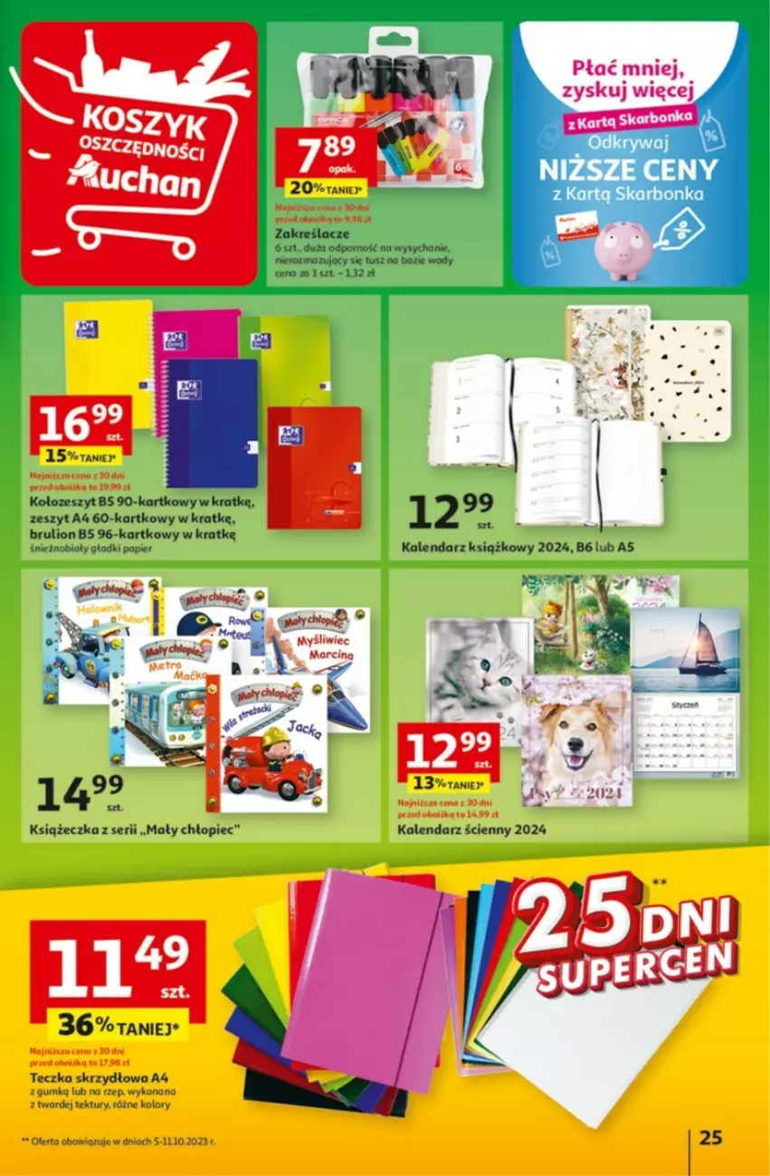 Gazetka promocyjna Auchan - ważna 05.10 do 11.10.2023 - strona 18 - produkty: Kalendarz, Lion, Papier, Piec, Por, Ser, Tusz