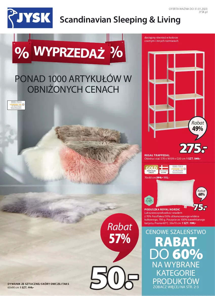 Gazetka promocyjna Jysk - Oferta tygodnia - ważna 25.01 do 31.01.2023 - strona 2 - produkty: Dywan, Dywanik, Poduszka, Regał, Szal