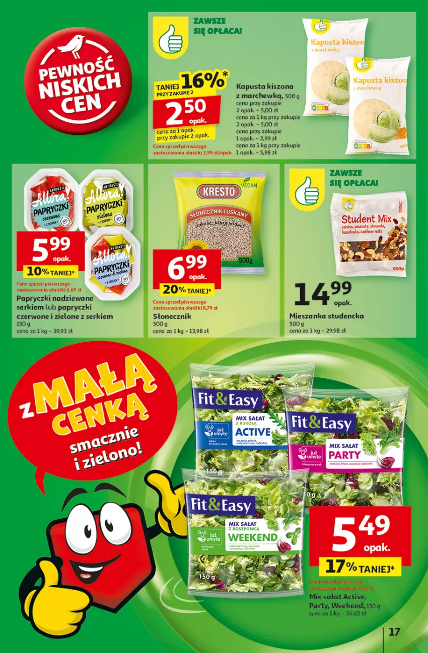 Gazetka promocyjna Auchan - z MAŁĄ CENKĄ dźwigniesz więcej! Hipermarket - ważna 06.02 do 12.02.2025 - strona 19 - produkty: Mieszanka studencka, Papryczki nadziewane, Sałat, Ser