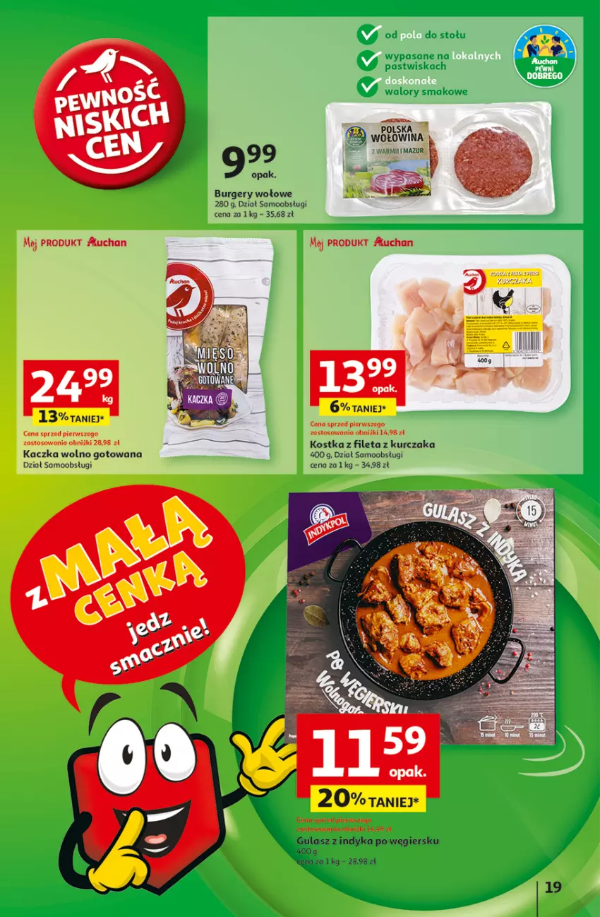 Gazetka promocyjna Auchan - z MAŁĄ CENKĄ dźwigniesz więcej! Hipermarket - ważna 06.02 do 12.02.2025 - strona 21 - produkty: Burger, Fa, Kaczka, Kurczak