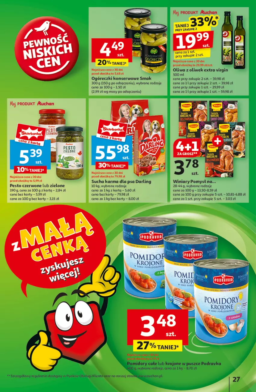 Gazetka promocyjna Auchan - z MAŁĄ CENKĄ dźwigniesz więcej! Hipermarket - ważna 06.02 do 12.02.2025 - strona 29 - produkty: Gin, Oliwa, Oliwa z oliwek, Pesto, Podravka, Pomidory, Ser, Sucha karma, Winiary