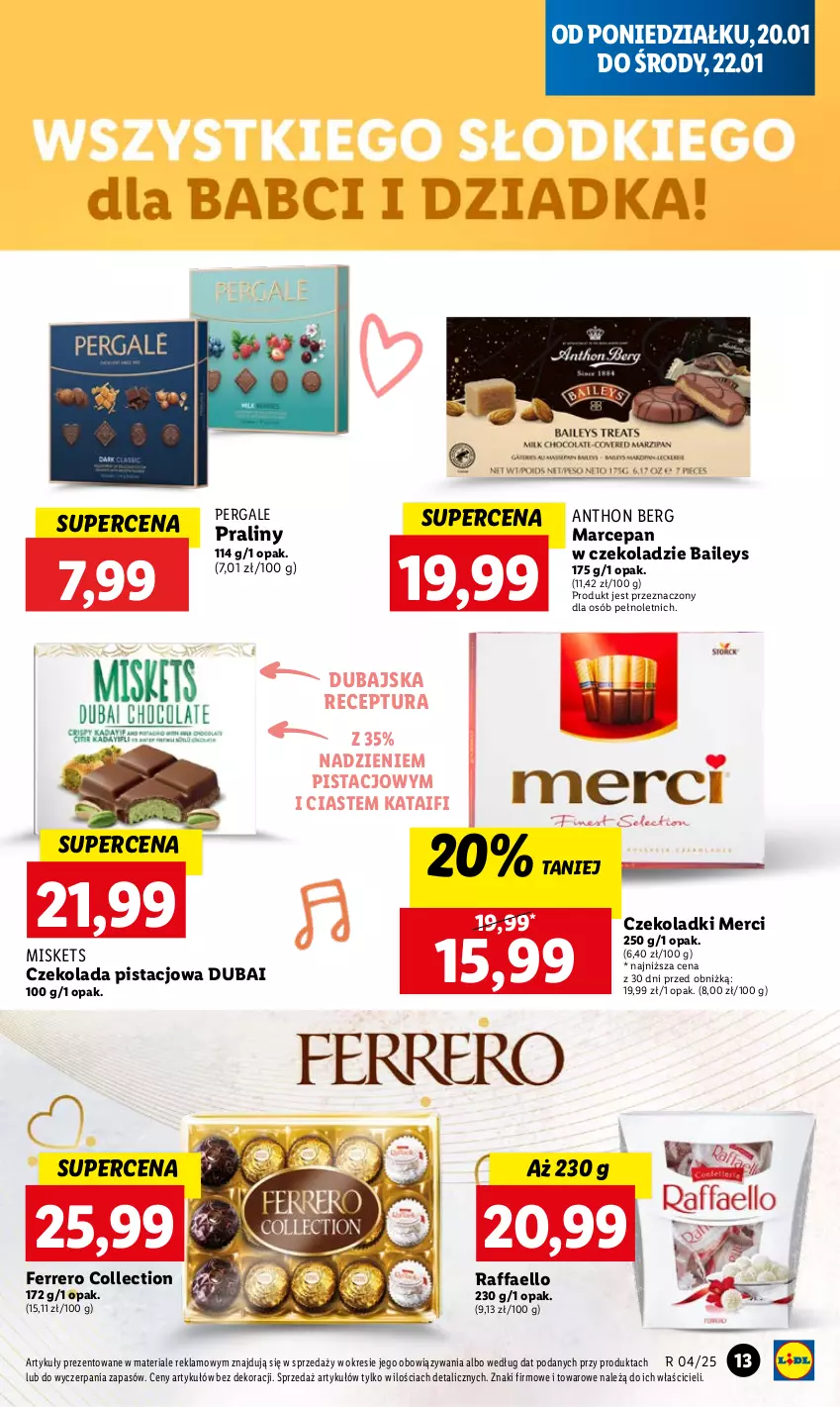 Gazetka promocyjna Lidl - GAZETKA - ważna 20.01 do 22.01.2025 - strona 15 - produkty: Czekolada, Fa, Ferrero, Merci, Praliny, Raffaello