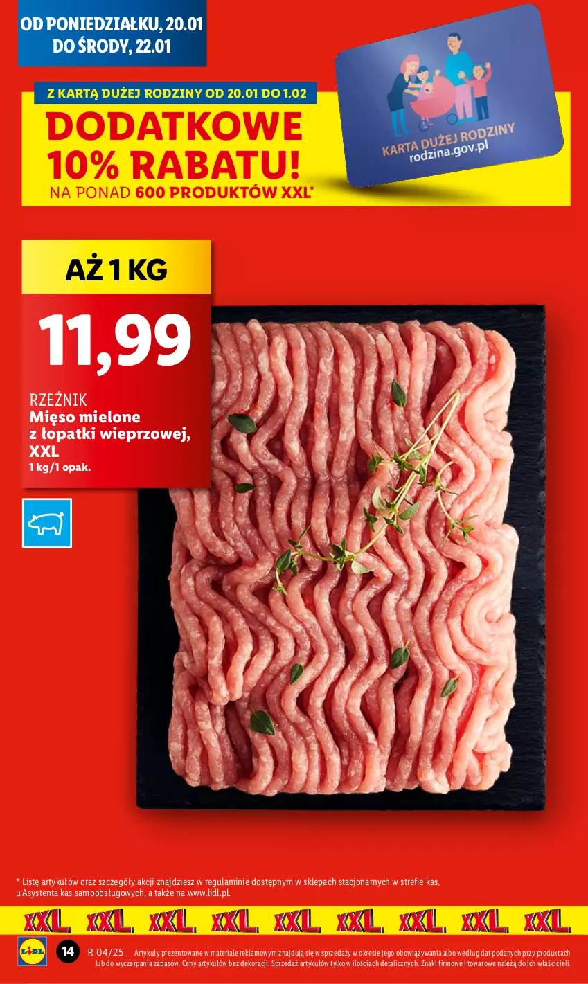 Gazetka promocyjna Lidl - GAZETKA - ważna 20.01 do 22.01.2025 - strona 18 - produkty: Mięso, Mięso mielone, Mięso mielone z łopatki wieprzowej