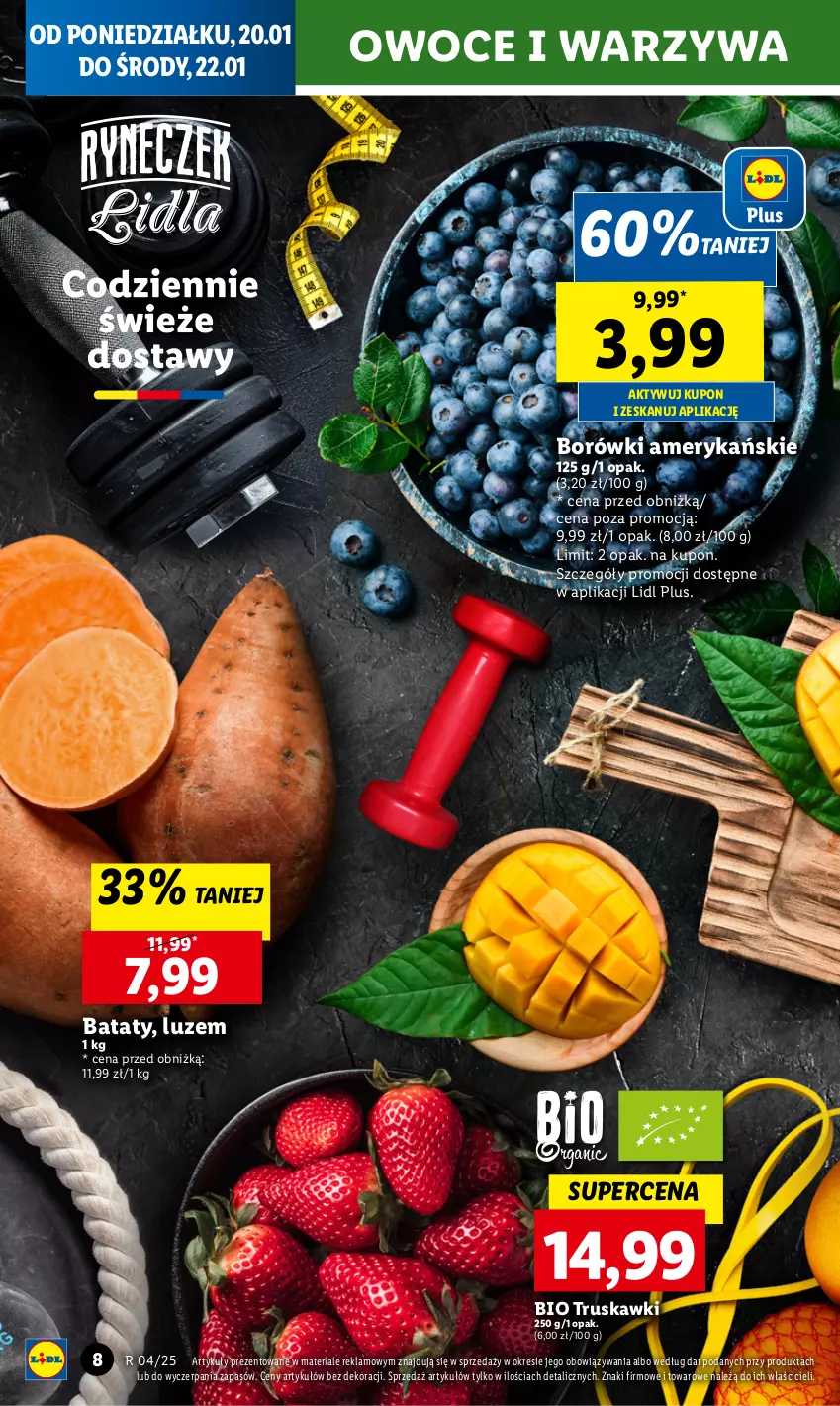 Gazetka promocyjna Lidl - GAZETKA - ważna 20.01 do 22.01.2025 - strona 8 - produkty: Owoce, Truskawki, Warzywa