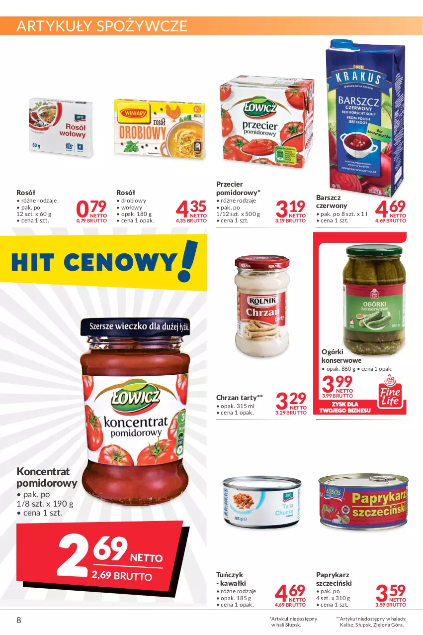 Gazetka promocyjna Makro - [Oferta promocyjna] Artykuły spożywcze i przemysłowe - ważna 14.06 do 27.06.2022 - strona 8 - produkty: Artykuły spożywcze, Chrzan, Kawa, Koncentrat pomidorowy, Ogórki konserwowe, Papryka, Paprykarz, Paprykarz szczeciński, Rosół, Ser, Tuńczyk