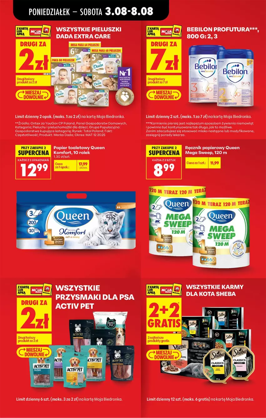 Gazetka promocyjna Biedronka - Od Poniedziałku - ważna 03.08 do 08.08.2026 - strona 17 - produkty: BEBILON, Dada, Dzieci, Fa, Gra, Karmi, Majtki, Mleko, O nas, Papier, Papier toaletowy, Pieluchomajtki, Por, Przysmaki, Ręcznik, Sheba