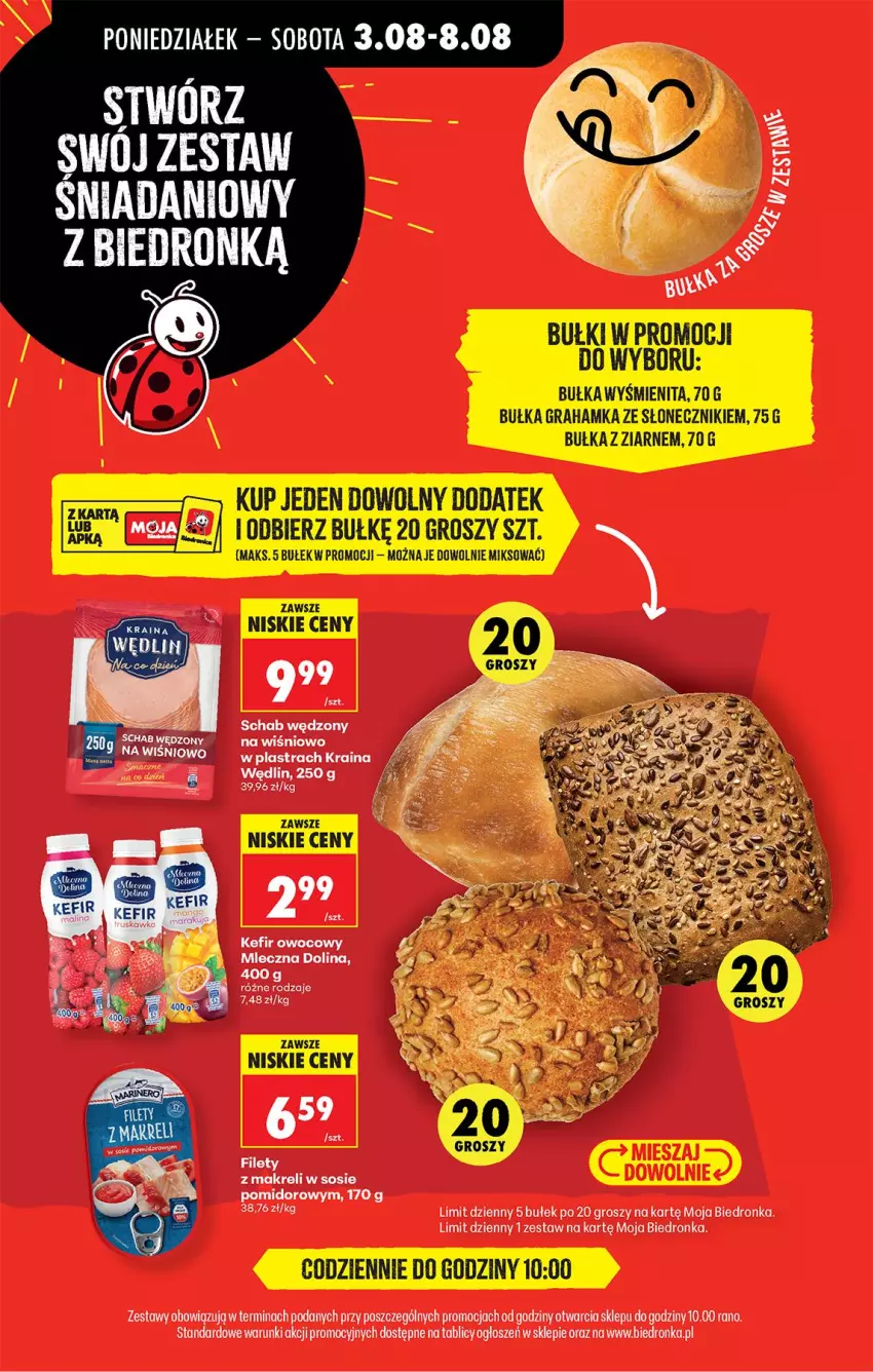 Gazetka promocyjna Biedronka - Od Poniedziałku - ważna 03.08 do 08.08.2026 - strona 35 - produkty: Bułka, Bułka grahamka, Fa, Gra, Kefir, Sos