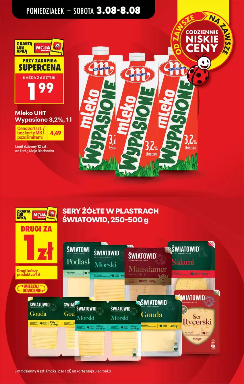 Gazetka promocyjna Biedronka - Od Poniedziałku - ważna 03.08 do 08.08.2026 - strona 5 - produkty: Mleko, Salami, Ser