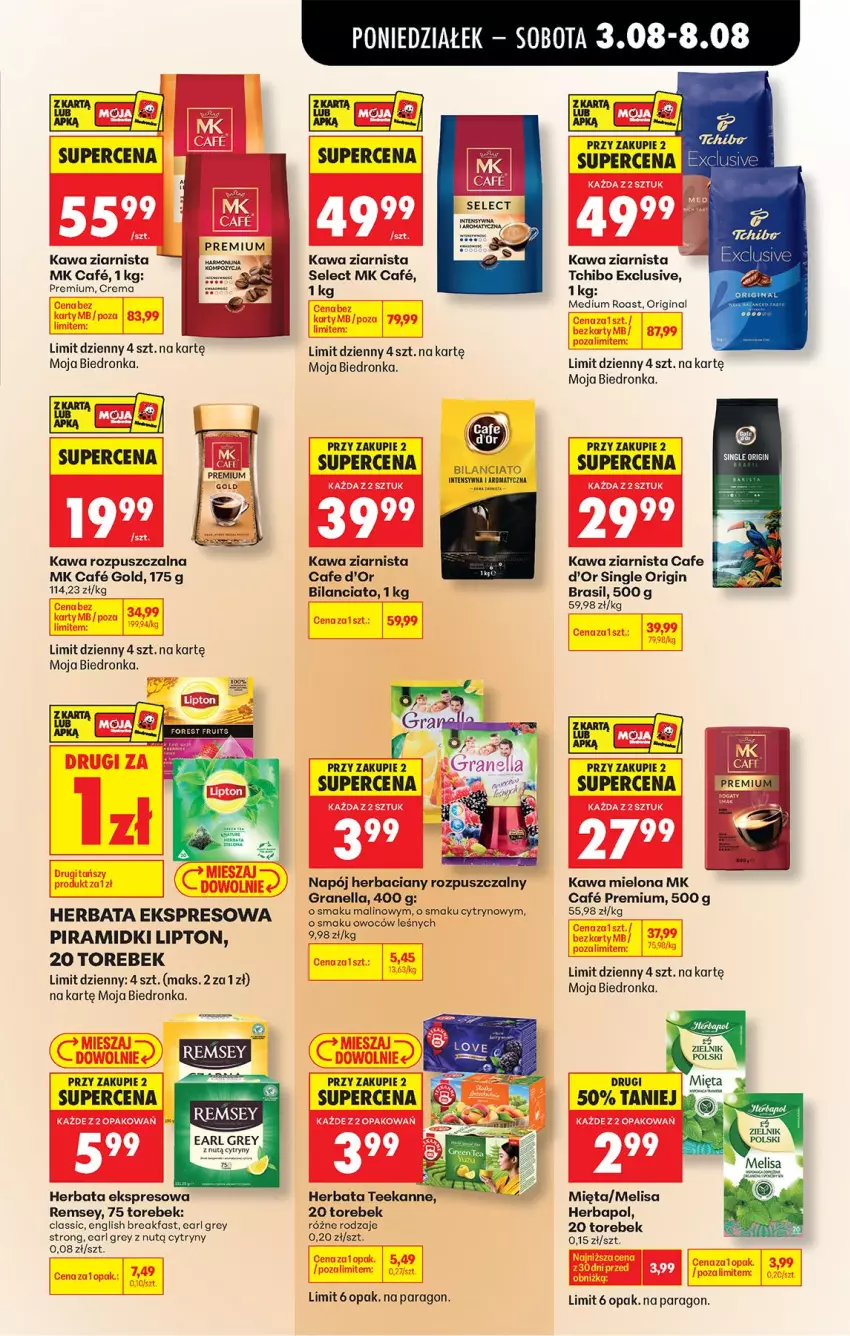 Gazetka promocyjna Biedronka - Od Poniedziałku - ważna 03.08 do 08.08.2026 - strona 59 - produkty: Cytryny, Earl Grey, Fa, Gin, Gra, Herbapol, Herbata, Kawa, Kawa mielona, Kawa rozpuszczalna, Kawa ziarnista, Lipton, Mięta, Napój, Tchibo, Teekanne