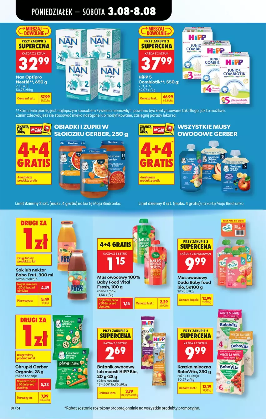 Gazetka promocyjna Biedronka - Od Poniedziałku - ważna 03.08 do 08.08.2026 - strona 72 - produkty: Baton, BIC, BoboVita, Chrupki, Dada, Gerber, HiPP, Hipp Bio, Mus, Nektar, Por, Sok, Tonik