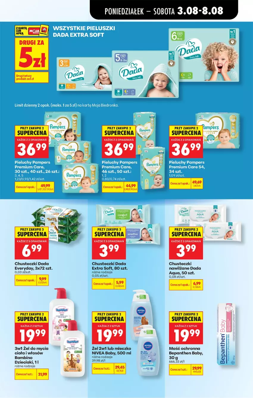 Gazetka promocyjna Biedronka - Od Poniedziałku - ważna 03.08 do 08.08.2026 - strona 73 - produkty: Bepanthen, Chusteczki, Dada, Dzieci, Mleczko, Nivea, Nivea Baby