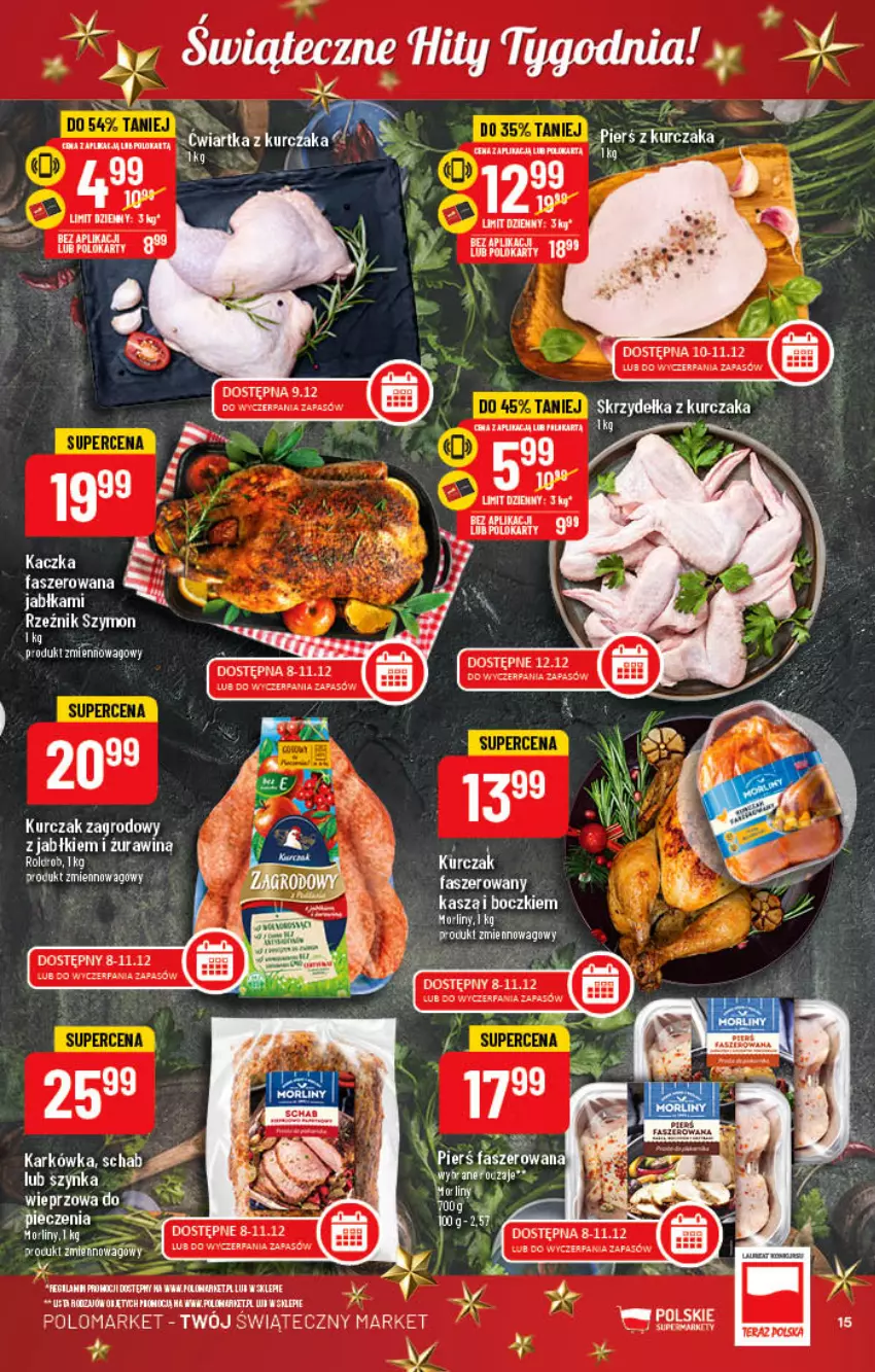 Gazetka promocyjna PoloMarket - Gazetka pomocyjna - ważna 07.12 do 13.12.2022 - strona 15 - produkty: Fa, Jabłka, Kaczka, Kawa, Morliny, Piec, Szynka