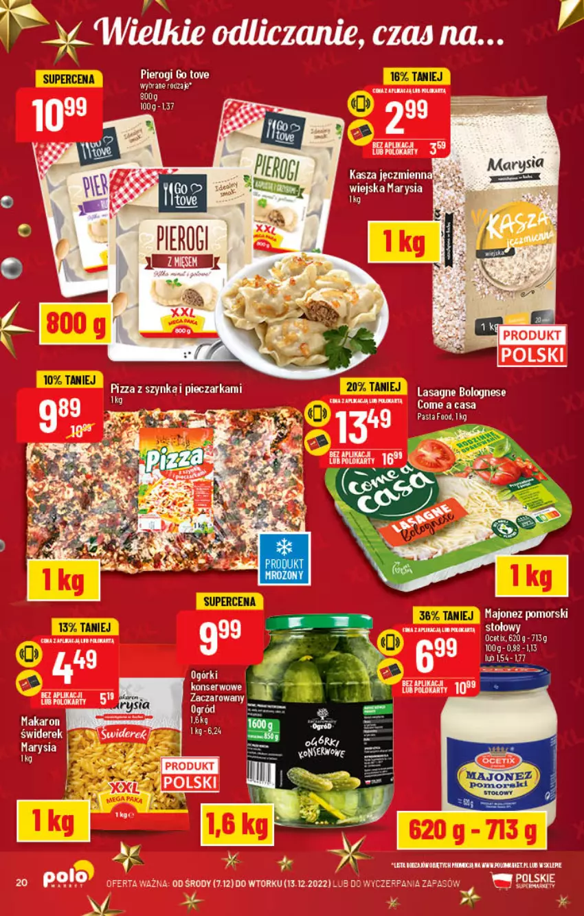 Gazetka promocyjna PoloMarket - Gazetka pomocyjna - ważna 07.12 do 13.12.2022 - strona 20 - produkty: Fa, Lasagne, Lasagne bolognese, Majonez, Makaron, Ogród, Piec, Pieczarka, Pierogi, Pizza